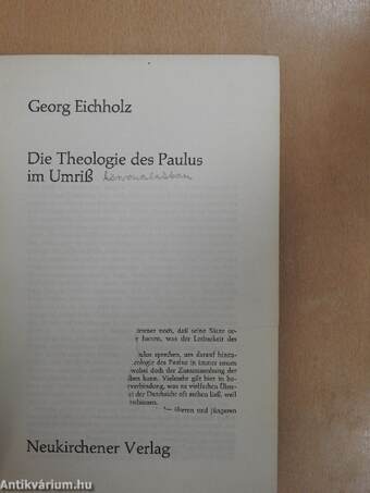 Die Theologie des Paulus im Umriß