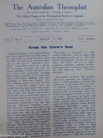 The Australian Theosophist July-December 1926./July-December 1927.