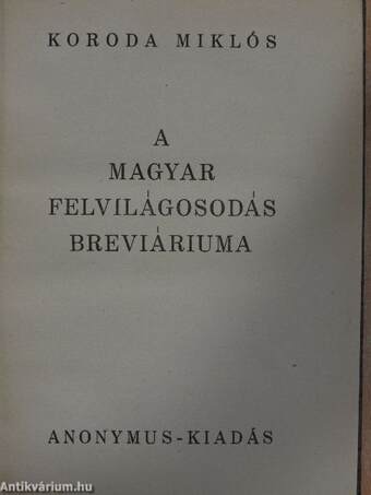 A magyar felvilágosodás breviáriuma