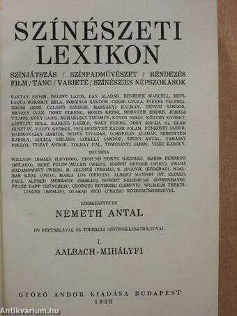 Színészeti lexikon I-II.