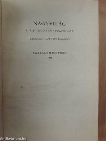 Nagyvilág 1966. január-december I-II.