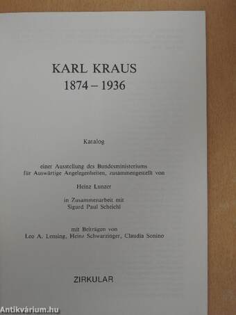 Karl Kraus 1874-1936