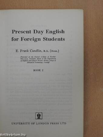 Present Day English for Foreign Students Book 2.