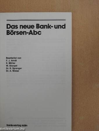 Das neue Bank- und Börsen-Abc