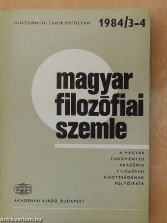 Magyar Filozófiai Szemle 1984/3-4.