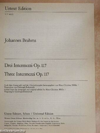 Drei Intermezzi Op. 117/Three Intermezzi Op. 117