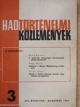 Hadtörténelmi Közlemények 1966/3.