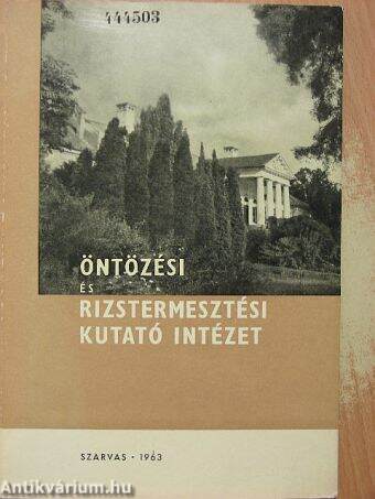 Az Öntözési és Rizstermesztési Kutató Intézet tájékoztatója