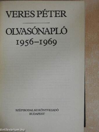 Olvasónapló 1956-1969