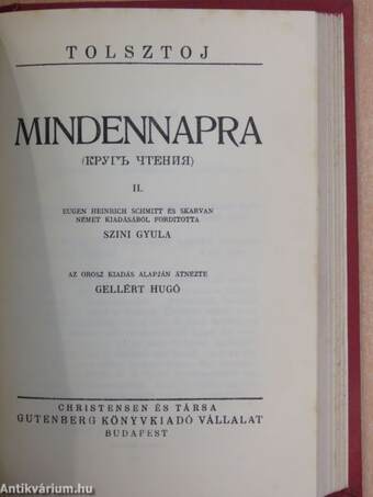 Mindennapra I-VIII.