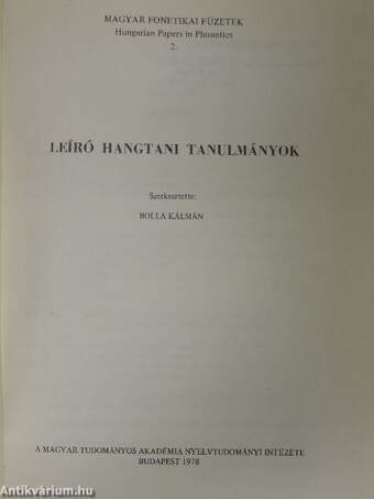 Leíró hangtani tanulmányok