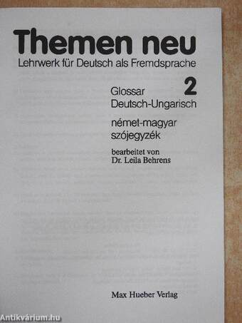 Themen neu 2 - Glossar Deutsch-Ungarisch