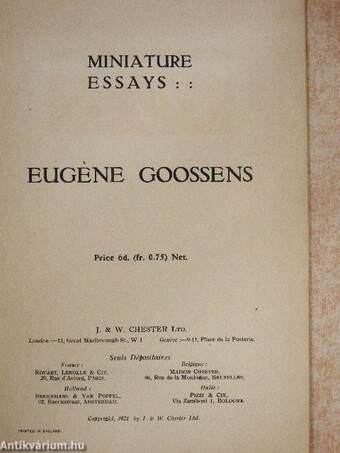 Miniature Essays: Eugéne Goossens