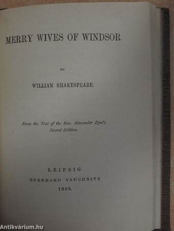 Merchant of Venice/Othello/Twelfth-night: or, what you will/Midsummer-night's dream/The winter's tale/Merry wives of Windsor