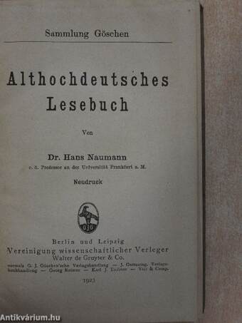 Althochdeutsches Lesebuch