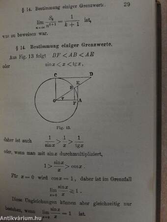 Höhere Analysis I. (töredék)