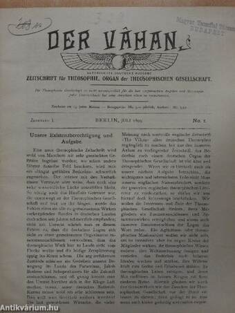 Der Vahan 1899-1900.