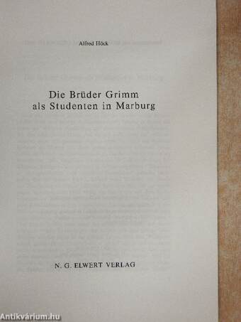 Die Brüder Grimm als Studenten in Marburg