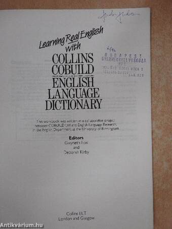 Learning Real English with Collins Cobuild English Language Dictionary