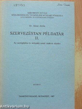 Szervezéstan példatár II.