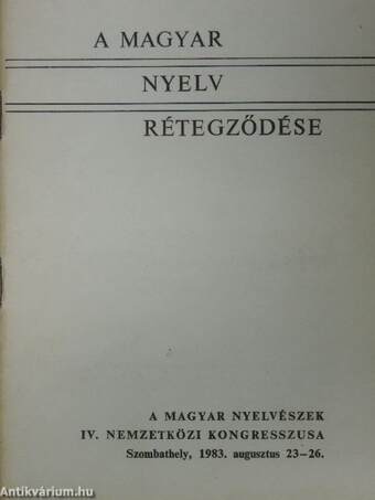 A magyar nyelv rétegződése