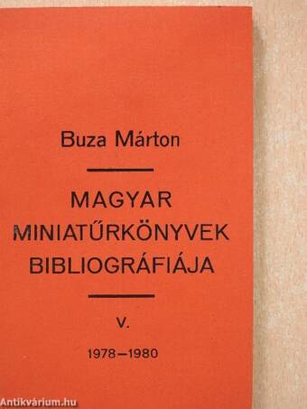 Magyar miniatűrkönyvek bibliográfiája V.