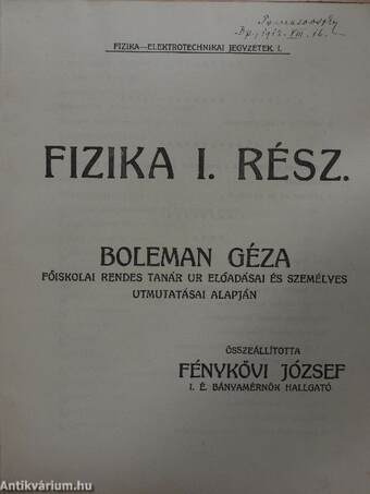 Fizika I.