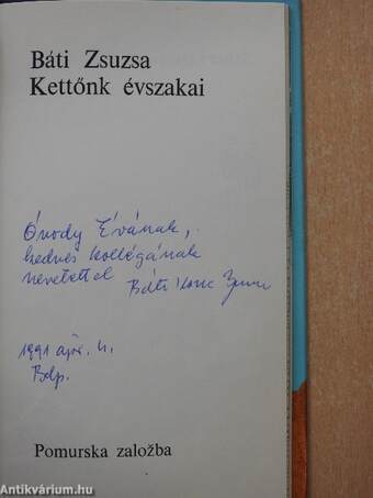 Kettőnk évszakai (dedikált példány)