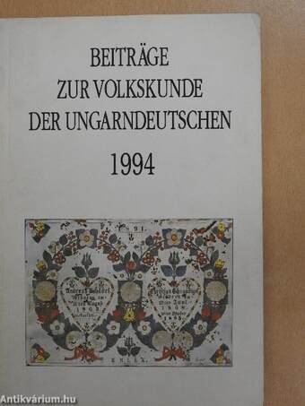 Beiträge zur Volkskunde der Ungarndeutschen 1994