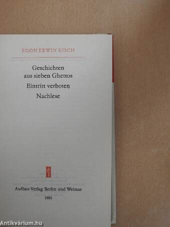 Geschichten aus sieben Ghettos/Eintritt verboten/Nachlese