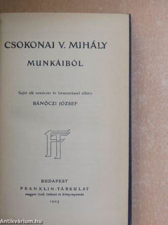 Csokonai V. Mihály munkáiból