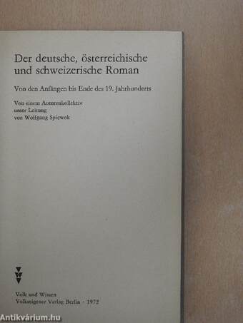 Der deutsche, österreichische und schweizerische Roman