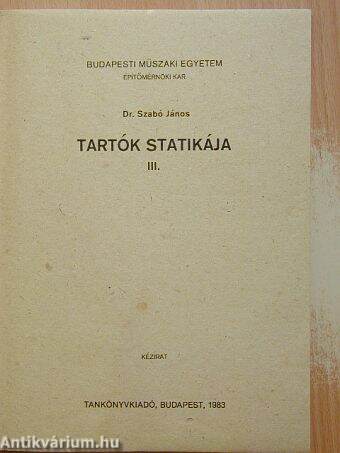 Tartók statikája III.