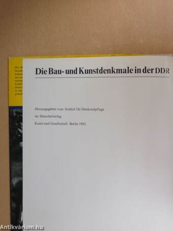 Die Bau- und Kunstdenkmale in der DDR