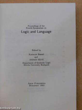 Proceedings of the Fourth Symposium on Logic and Language