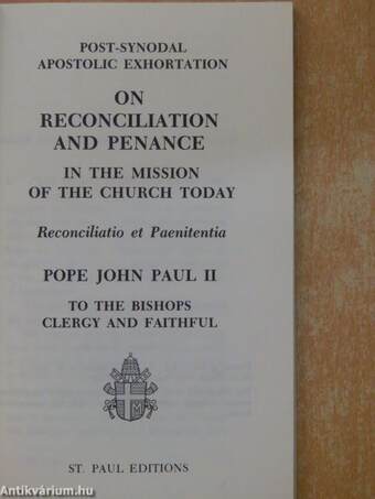 Post-synodal apostolic exhortation on reconciliation and penance in the mission of the church today