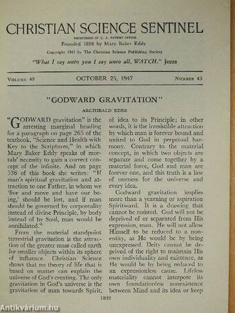 Christian Science Sentinel October 25. 1947.