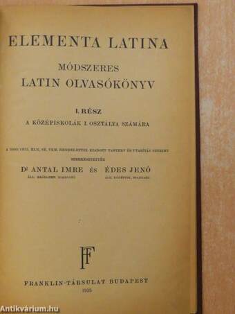 Módszeres latin olvasókönyv I.