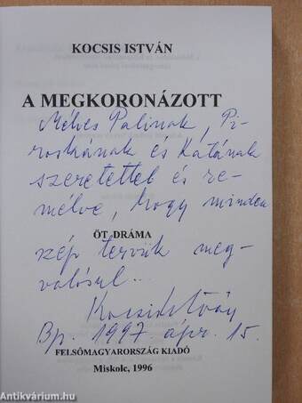 A megkoronázott (dedikált példány)