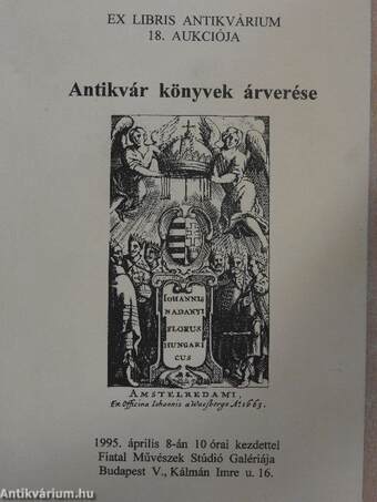 Ex libris antikvárium 18. aukciója