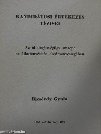 Az állategészségügy szerep az állattenyésztés eredményességében