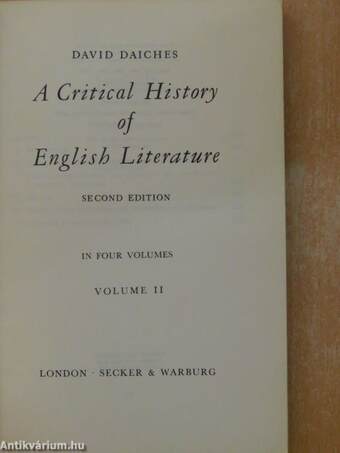 A Critical History of English Literature II.