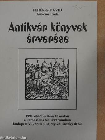 Antikvár könyvek árverése