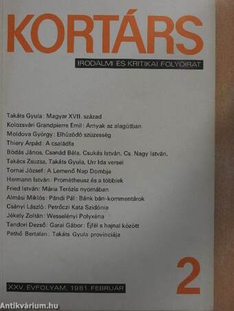 Kortárs 1981. (nem teljes évfolyam)