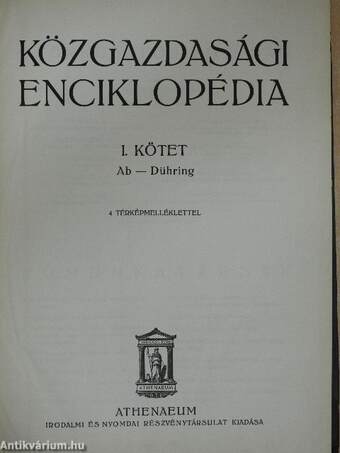 Közgazdasági Enciklopédia I. (töredék)
