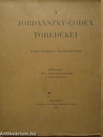 A Jordánszky-codex töredékei