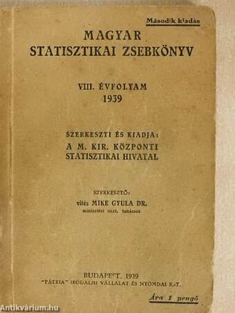 Magyar statisztikai zsebkönyv 1939