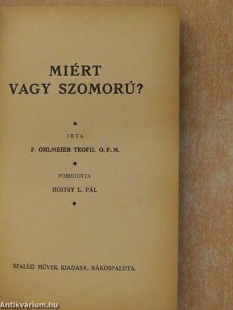 Miért vagy szomorú?