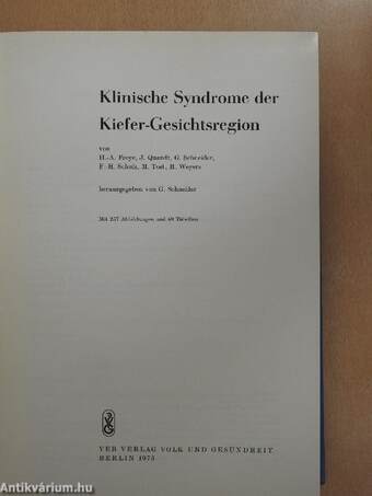 Klinische Syndrome der Kiefer-Gesichtsregion