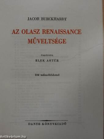 Az olasz renaissance műveltsége